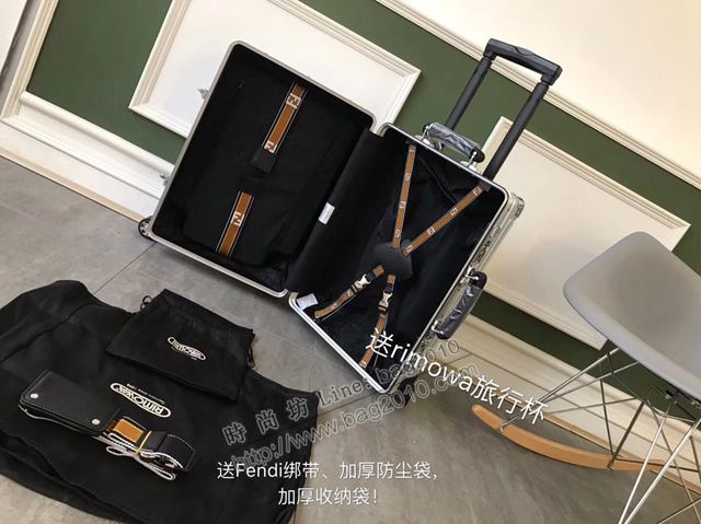 Rimowa拉杆箱 66627 Fendi x rimowa 全鋁鎂合金 日默瓦拉箱 馮彥霖同款旅行箱xzx1008